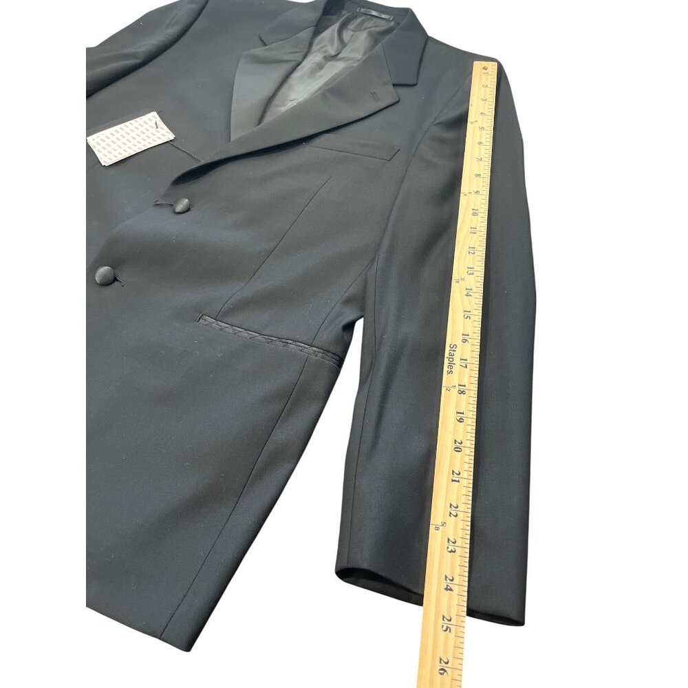 Cardi Super 150 Black Tuxedo Jacket 2-Button Notch C7112 Italy Mens 42R NEW - Picture 7 of 8